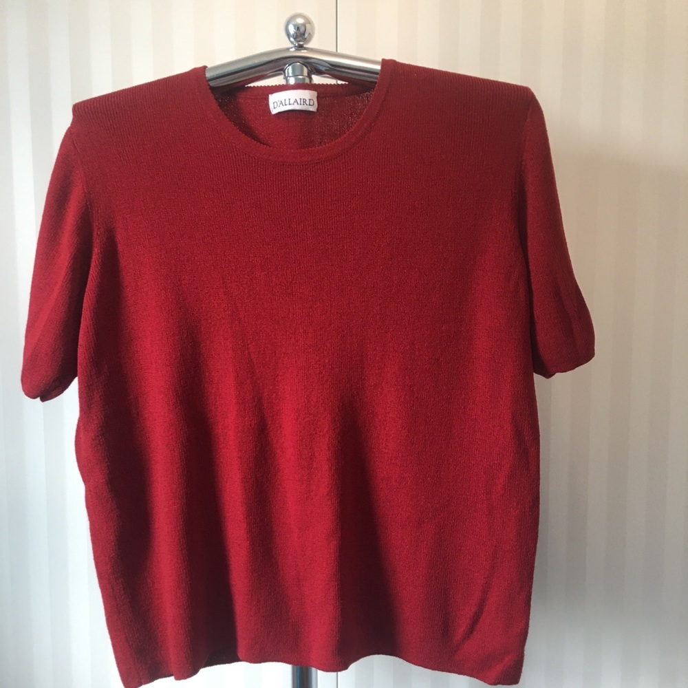 D'Allaird short sleeved red top Size M